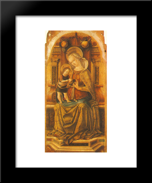 Madonna And Child Enthroned 20x24 Black Modern Wood Framed Art Print Poster by Crivelli, Carlo