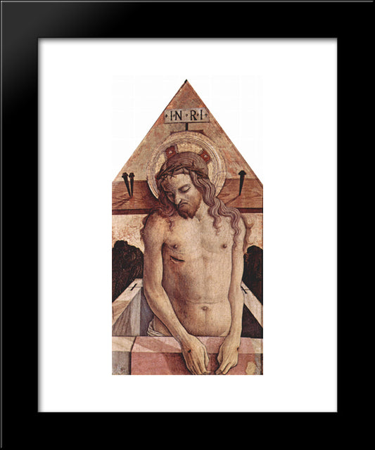 Man Of Sorrow 20x24 Black Modern Wood Framed Art Print Poster by Crivelli, Carlo