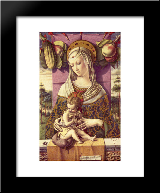 Mary With Child 20x24 Black Modern Wood Framed Art Print Poster by Crivelli, Carlo