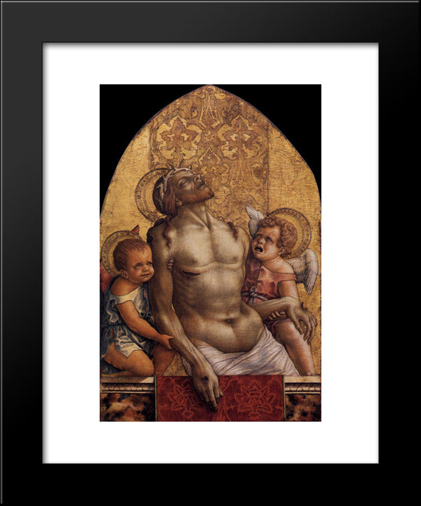 Pieta 20x24 Black Modern Wood Framed Art Print Poster by Crivelli, Carlo