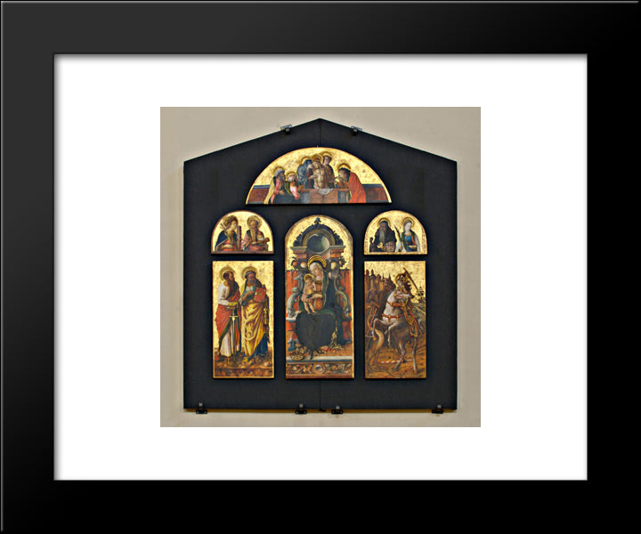 Polyptych 20x24 Black Modern Wood Framed Art Print Poster by Crivelli, Carlo