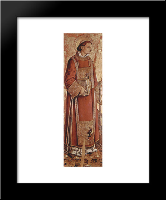 Saint Laurenzius 20x24 Black Modern Wood Framed Art Print Poster by Crivelli, Carlo