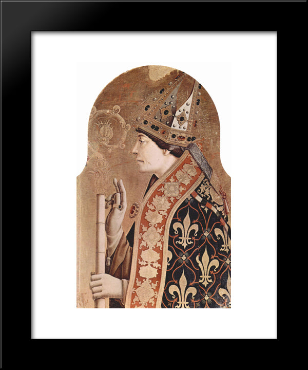 Saint Louis Of Toulouse 20x24 Black Modern Wood Framed Art Print Poster by Crivelli, Carlo