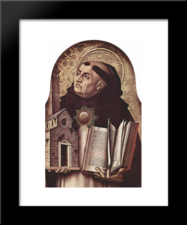 Saint Thomas Aquinas 20x24 Black Modern Wood Framed Art Print Poster by Crivelli, Carlo