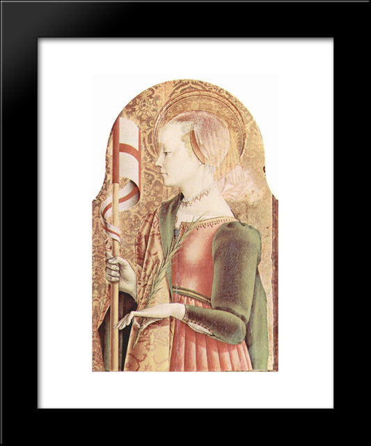 Saint Ursula 20x24 Black Modern Wood Framed Art Print Poster by Crivelli, Carlo