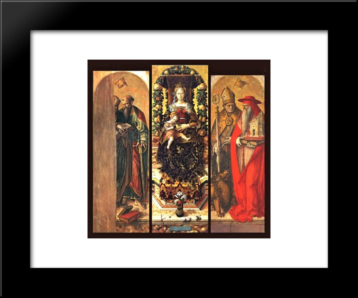 The Central Panels Of The Polyptych 20x24 Black Modern Wood Framed Art Print Poster by Crivelli, Carlo