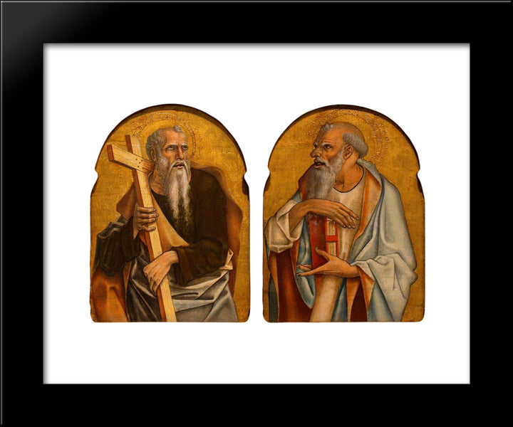 Two Apostles 20x24 Black Modern Wood Framed Art Print Poster by Crivelli, Carlo