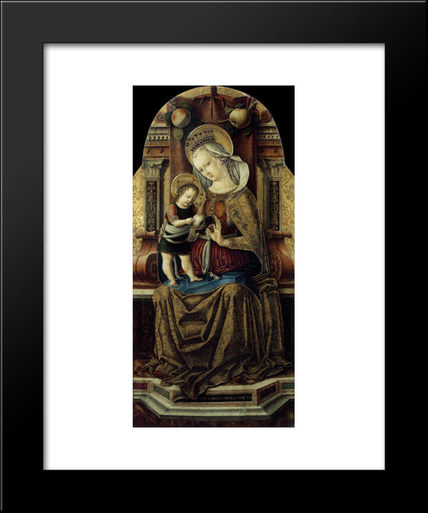 Virgin And Child Enthroned 20x24 Black Modern Wood Framed Art Print Poster by Crivelli, Carlo