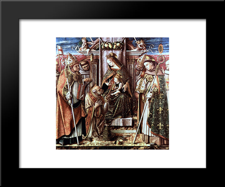 Virgin And Child Enthroned With Saints 20x24 Black Modern Wood Framed Art Print Poster by Crivelli, Carlo