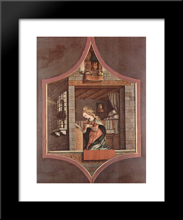 Virgin Proclamation 20x24 Black Modern Wood Framed Art Print Poster by Crivelli, Carlo