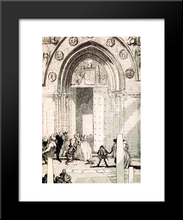 A Spanish Church 20x24 Black Modern Wood Framed Art Print Poster by Tejada, Carlos Saenz de