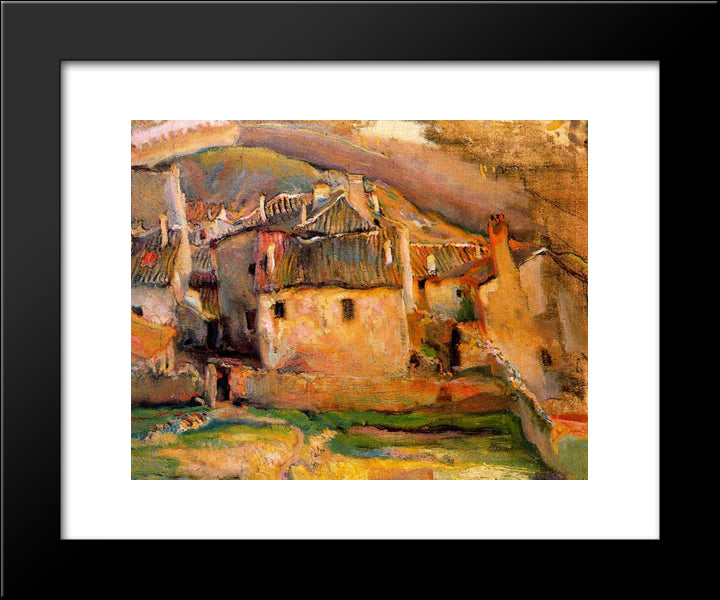 Buitrago Houses 20x24 Black Modern Wood Framed Art Print Poster by Tejada, Carlos Saenz de