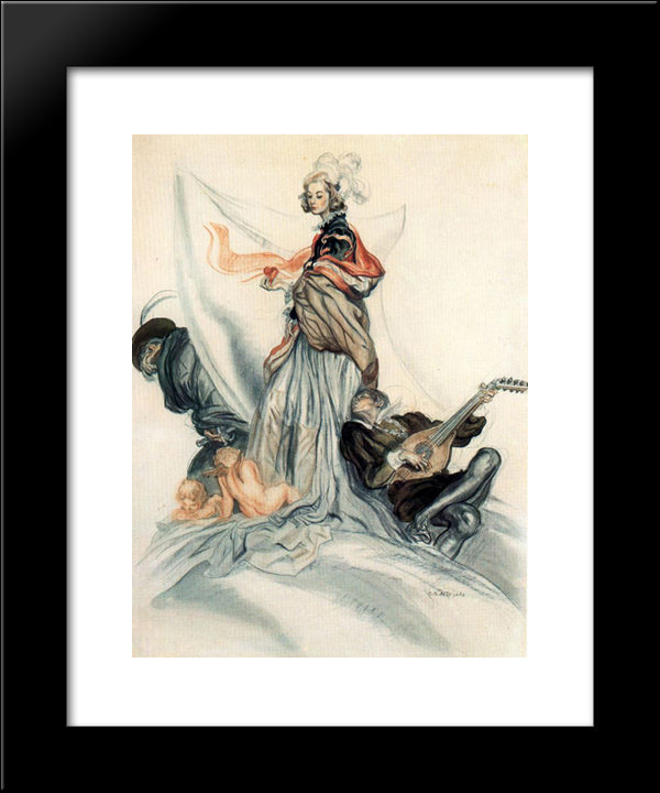 Colombina 20x24 Black Modern Wood Framed Art Print Poster by Tejada, Carlos Saenz de