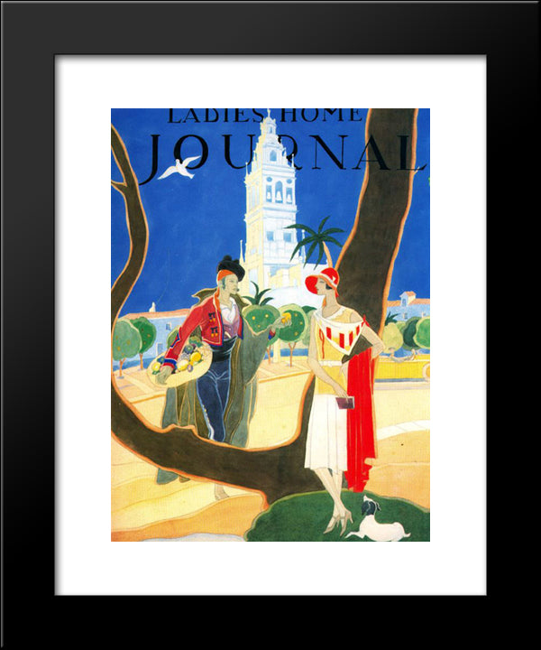 Cover Design For Ladies Home Journal 20x24 Black Modern Wood Framed Art Print Poster by Tejada, Carlos Saenz de