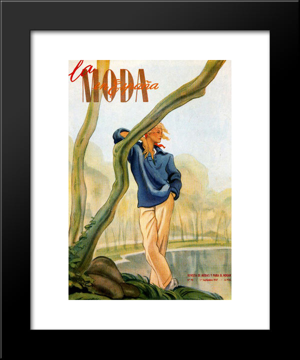 Cover For 'La Moda En Espana' 20x24 Black Modern Wood Framed Art Print Poster by Tejada, Carlos Saenz de