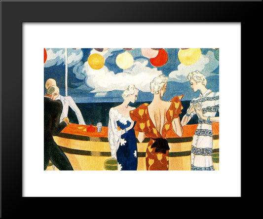 Dance At The Casino De La Playa 20x24 Black Modern Wood Framed Art Print Poster by Tejada, Carlos Saenz de