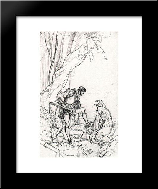 Don Juan. Study Of Illustration. 20x24 Black Modern Wood Framed Art Print Poster by Tejada, Carlos Saenz de