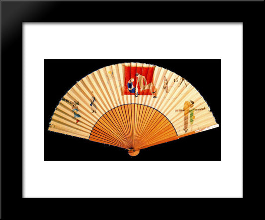 Fan Painted By The Artist In Paris 20x24 Black Modern Wood Framed Art Print Poster by Tejada, Carlos Saenz de
