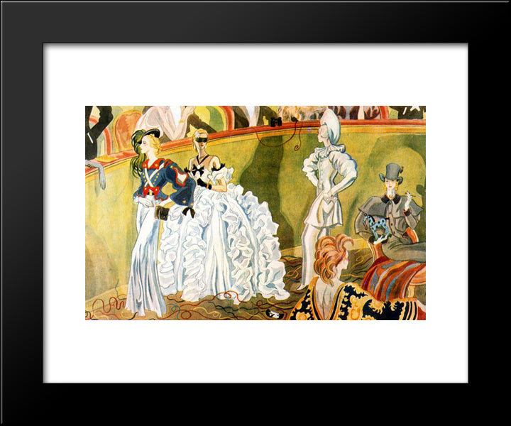 Fancy Dress Ball 20x24 Black Modern Wood Framed Art Print Poster by Tejada, Carlos Saenz de
