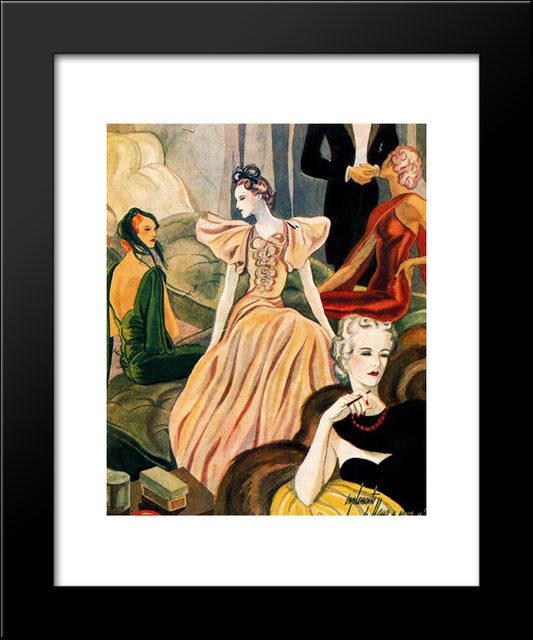 Fashion Illustration 20x24 Black Modern Wood Framed Art Print Poster by Tejada, Carlos Saenz de