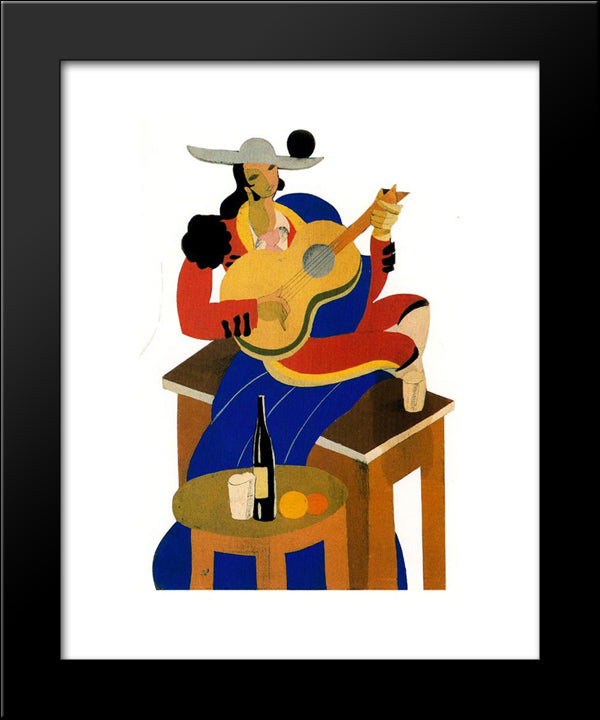 Figurine For Ravel'S Bolero Antonia Merce, La Argentina 20x24 Black Modern Wood Framed Art Print Poster by Tejada, Carlos Saenz de