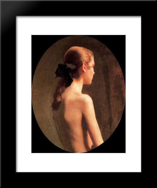 Girl From Back, Luisita 20x24 Black Modern Wood Framed Art Print Poster by Tejada, Carlos Saenz de
