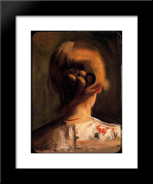 Girl Seen From Behind, Luisita 20x24 Black Modern Wood Framed Art Print Poster by Tejada, Carlos Saenz de