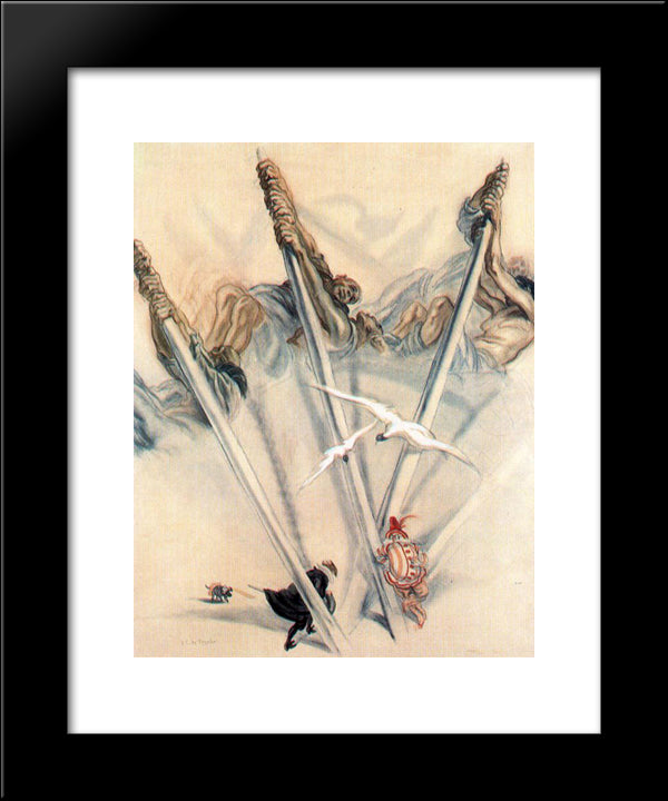 Punch Crispin And Rowing 20x24 Black Modern Wood Framed Art Print Poster by Tejada, Carlos Saenz de