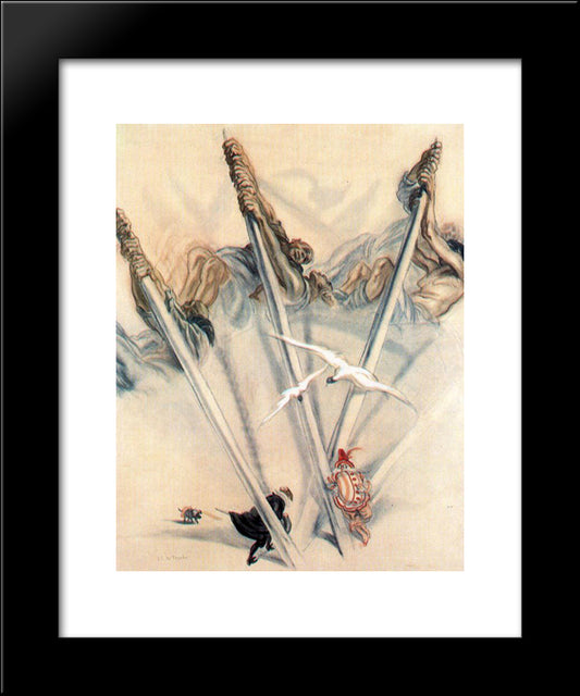 Punch Crispin And Rowing 20x24 Black Modern Wood Framed Art Print Poster by Tejada, Carlos Saenz de