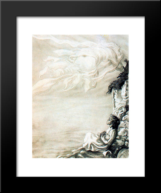 Speaking With Platero 20x24 Black Modern Wood Framed Art Print Poster by Tejada, Carlos Saenz de