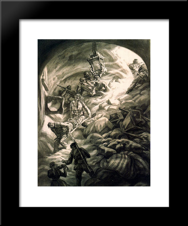The Alcazar Of Toledo 20x24 Black Modern Wood Framed Art Print Poster by Tejada, Carlos Saenz de