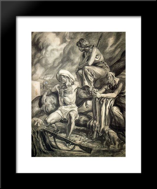 The Groves Of Mallorca 20x24 Black Modern Wood Framed Art Print Poster by Tejada, Carlos Saenz de