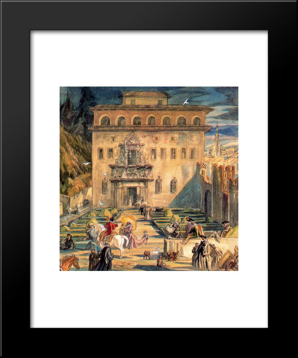The Palace Escoriaza - Esquivel 20x24 Black Modern Wood Framed Art Print Poster by Tejada, Carlos Saenz de
