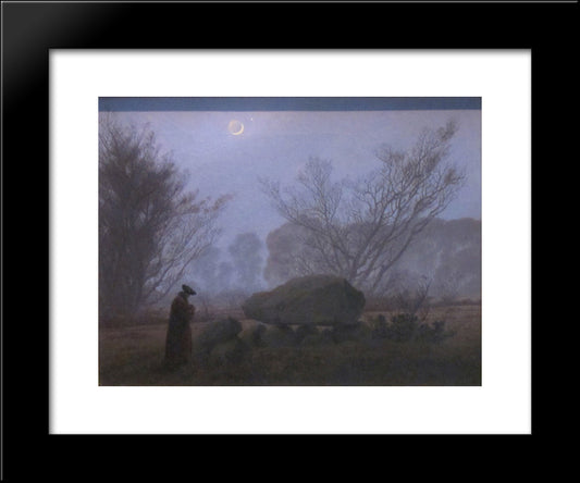 A Walk At Dusk 20x24 Black Modern Wood Framed Art Print Poster by Friedrich, Caspar David