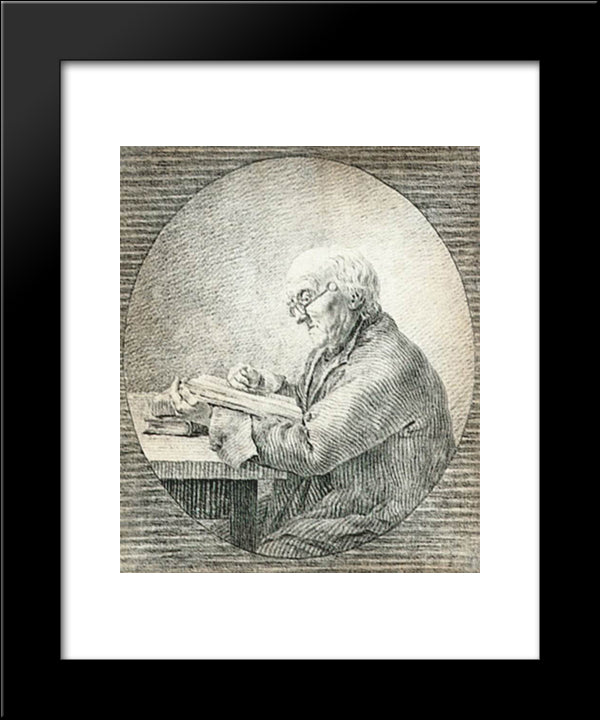 Adolf Gottlieb Friedrich, Reading 20x24 Black Modern Wood Framed Art Print Poster by Friedrich, Caspar David