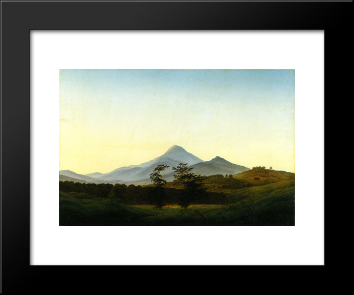 Bohemian Landscape 20x24 Black Modern Wood Framed Art Print Poster by Friedrich, Caspar David
