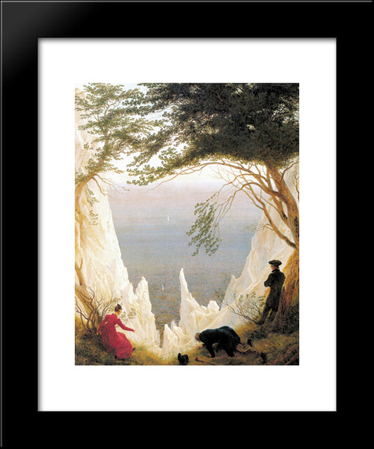 Chalk Cliffs On Rugen 20x24 Black Modern Wood Framed Art Print Poster by Friedrich, Caspar David