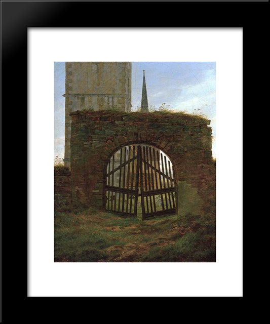 Churchyard Gate 20x24 Black Modern Wood Framed Art Print Poster by Friedrich, Caspar David