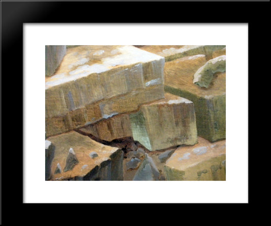 Clipping Floe 20x24 Black Modern Wood Framed Art Print Poster by Friedrich, Caspar David