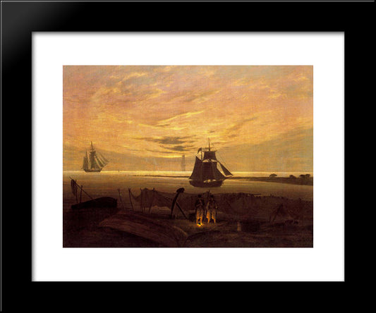 Evening On The Baltic Sea 20x24 Black Modern Wood Framed Art Print Poster by Friedrich, Caspar David