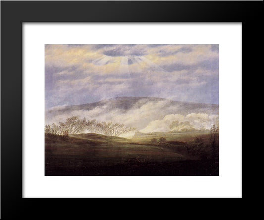 Fog In The Elbe Valley 20x24 Black Modern Wood Framed Art Print Poster by Friedrich, Caspar David