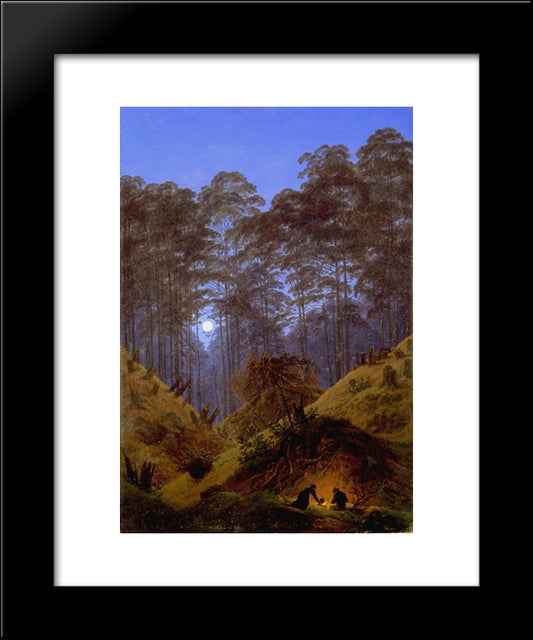 Inside The Forest Under The Moonlight 20x24 Black Modern Wood Framed Art Print Poster by Friedrich, Caspar David