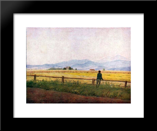 Landscape With A Male Figure 20x24 Black Modern Wood Framed Art Print Poster by Friedrich, Caspar David