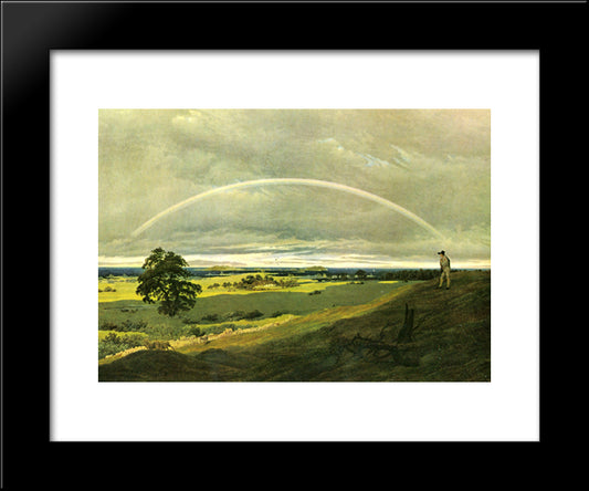 Landscape With Rainbow 20x24 Black Modern Wood Framed Art Print Poster by Friedrich, Caspar David