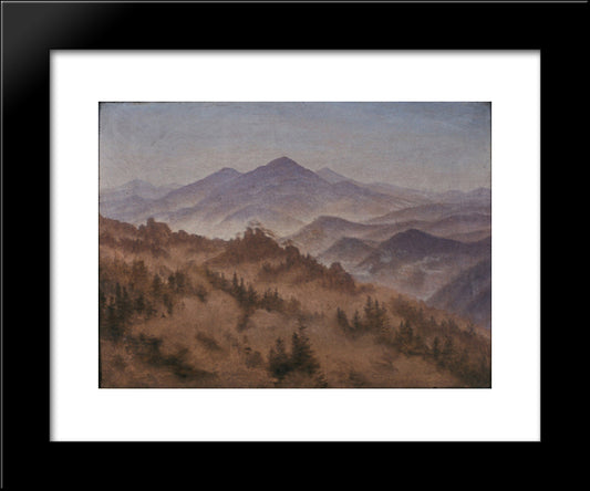 Landscape With The Rosenberg In Bohemian Switzerland 20x24 Black Modern Wood Framed Art Print Poster by Friedrich, Caspar David