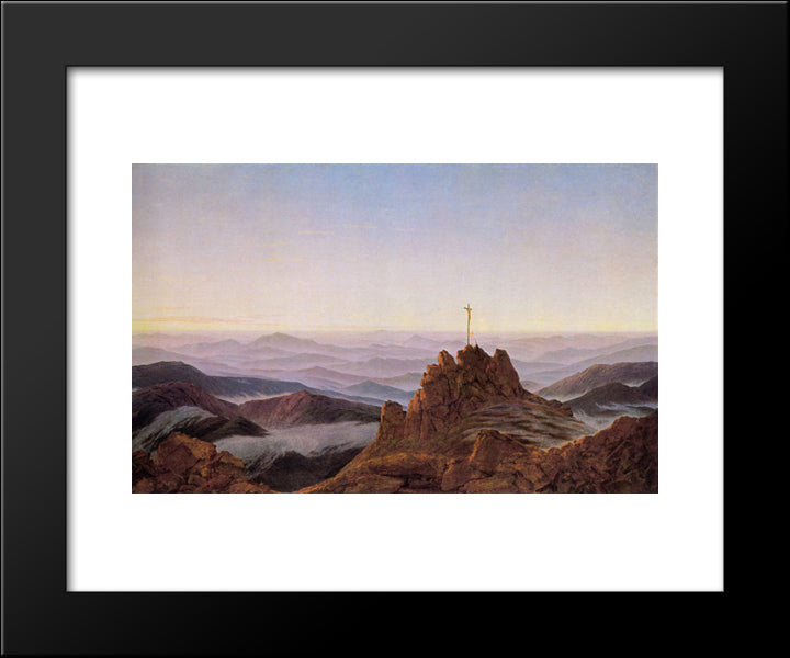 Morning In Riesengebirge 20x24 Black Modern Wood Framed Art Print Poster by Friedrich, Caspar David