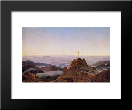 Morning In Riesengebirge 20x24 Black Modern Wood Framed Art Print Poster by Friedrich, Caspar David