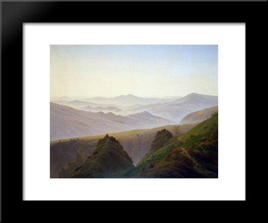 Morning In The Mountains 20x24 Black Modern Wood Framed Art Print Poster by Friedrich, Caspar David