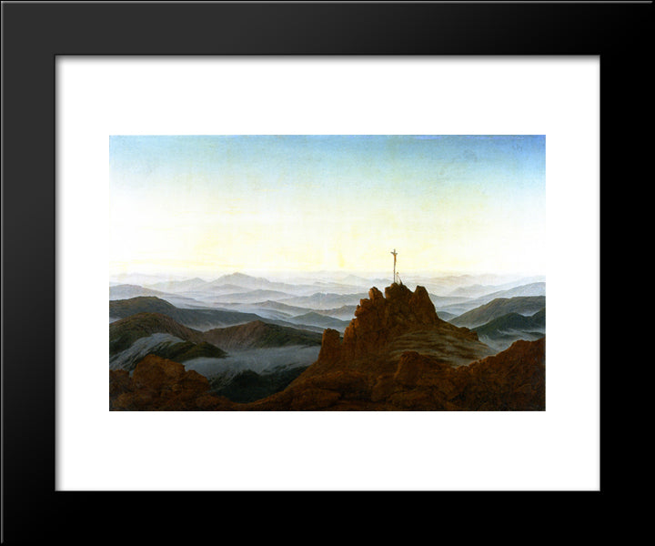 Morning In The Sudeten Mountains 20x24 Black Modern Wood Framed Art Print Poster by Friedrich, Caspar David