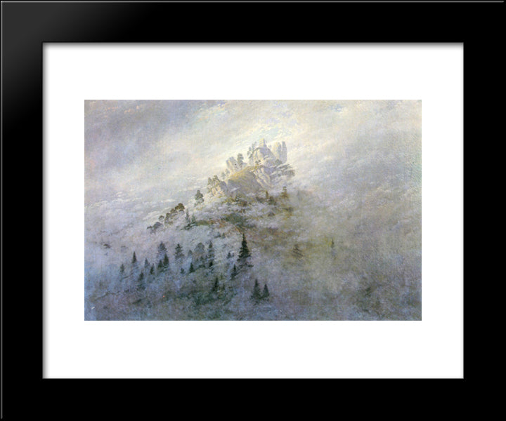 Morning Mist In The Mountains 20x24 Black Modern Wood Framed Art Print Poster by Friedrich, Caspar David